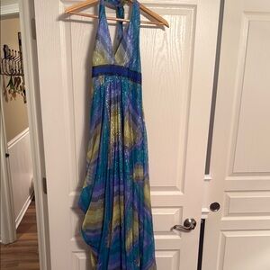 Multicolor Halter Maxi Dress